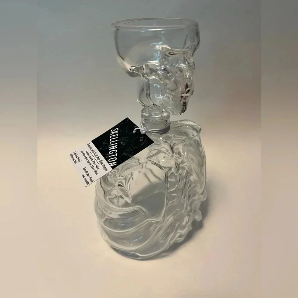 NEW GODINGER Skellington Skeleton Shaped Decanter & Skull Glass shot